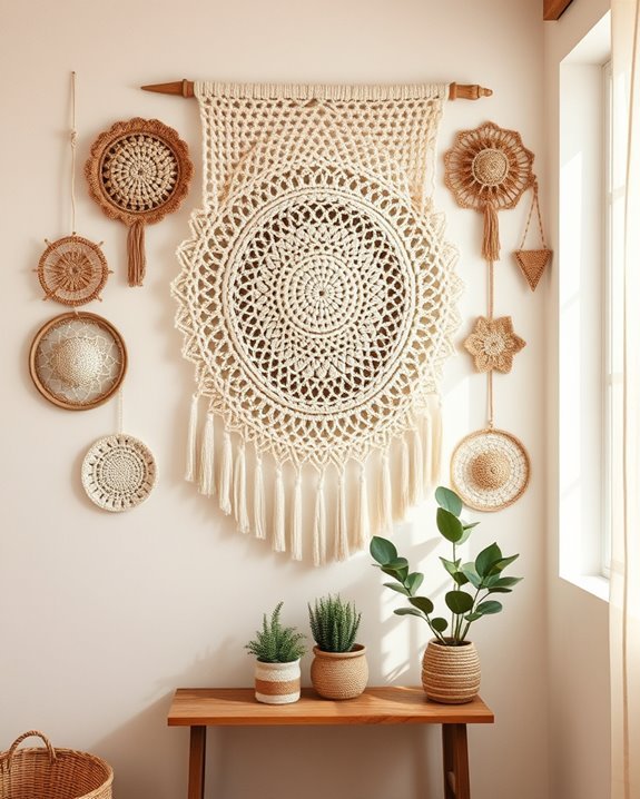 unique crochet wall art