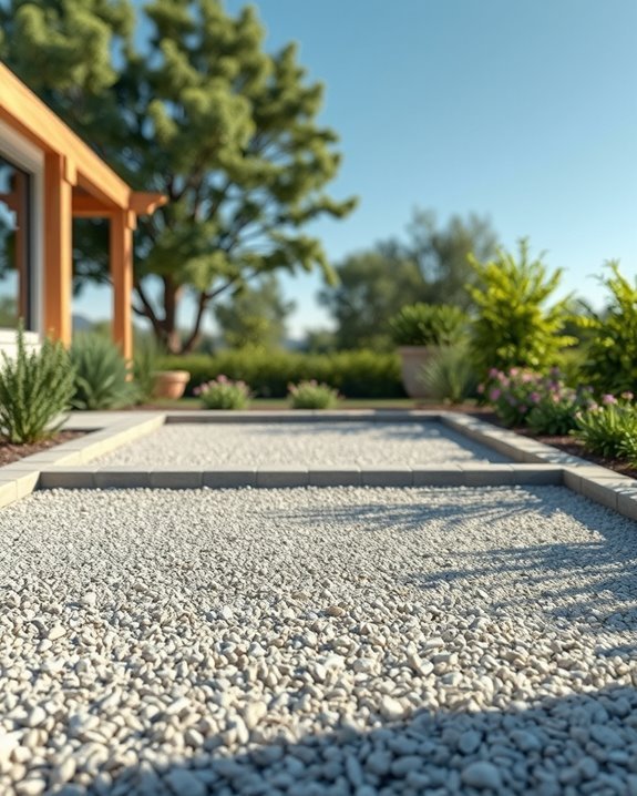 unique gravel patio borders