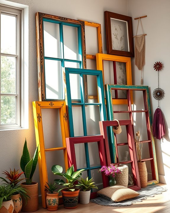 upcycled window frame decor