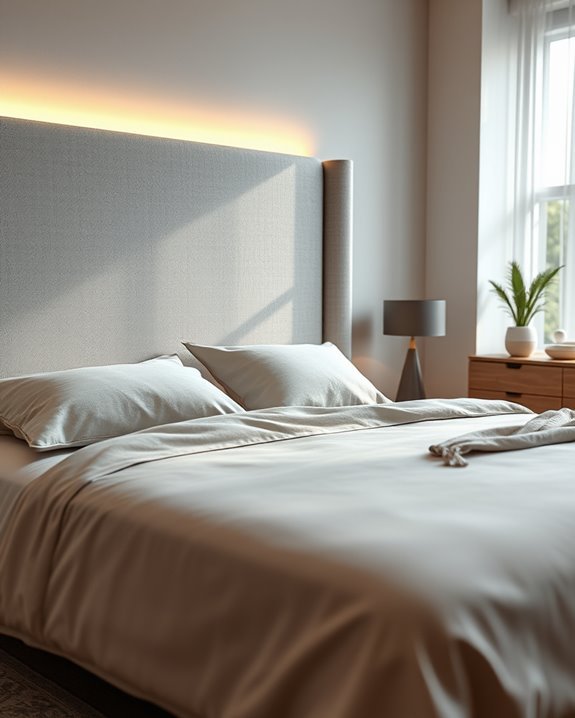 upholstered headboard with led