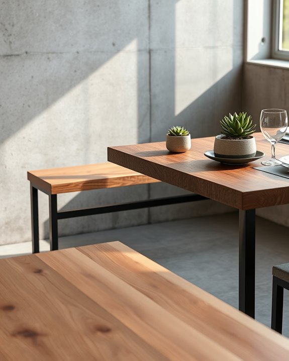 urban industrial dining bench