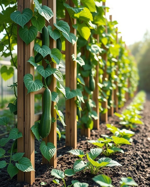 vertical cucumber gardening technique