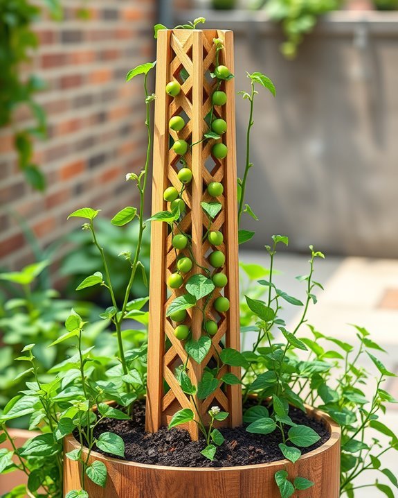 vertical pea gardening solution
