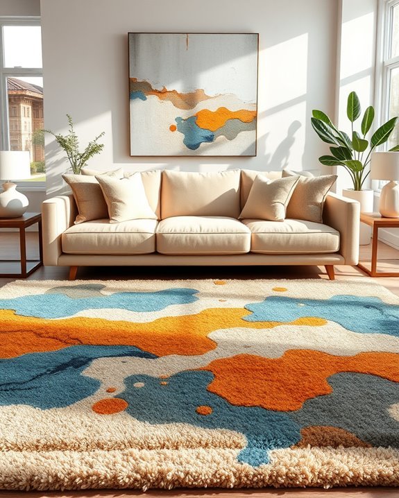 vibrant abstract art rugs