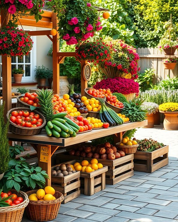 vibrant backyard market atmosphere