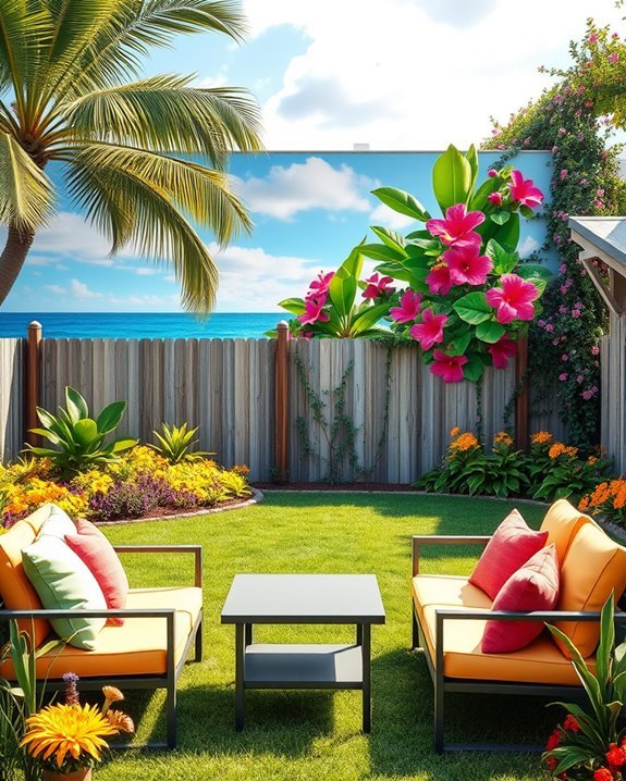 vibrant backyard wall murals