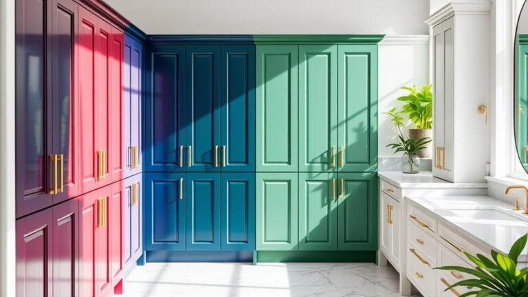 vibrant bathroom cabinet colors