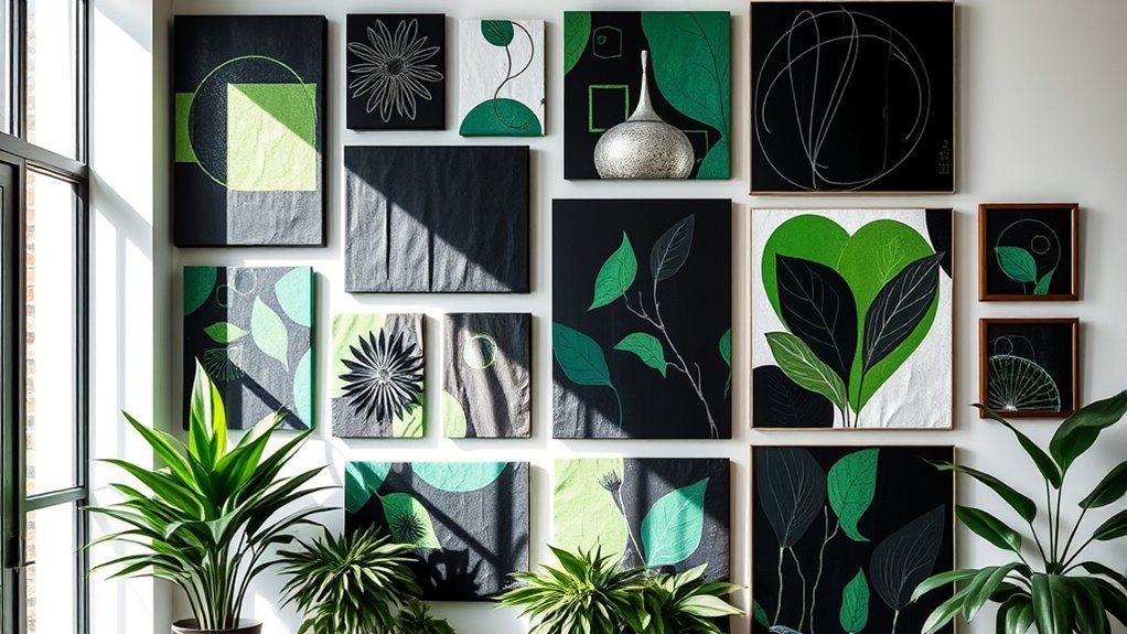 vibrant black and green art
