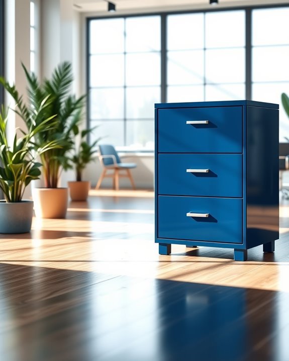 vibrant blue file organization