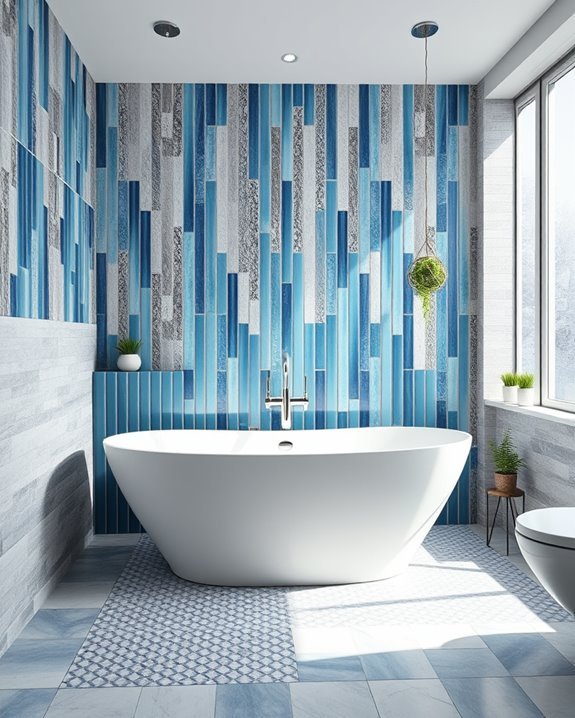 vibrant blue tile patterns