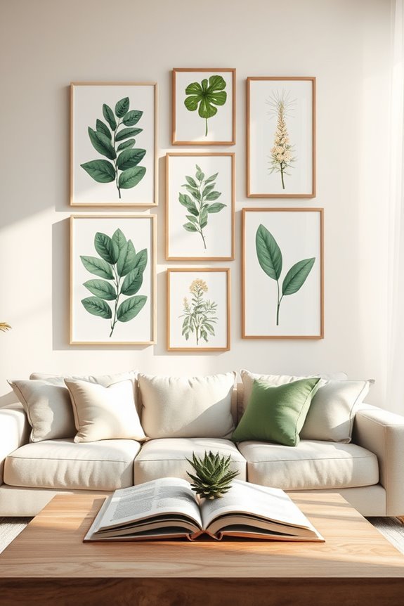 vibrant botanical prints arrangement