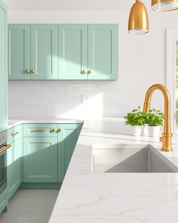 vibrant cabinet hardware accents