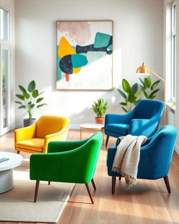vibrant chairs for conversation