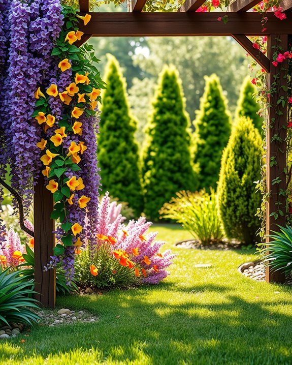 vibrant climbing plants beautify gardens