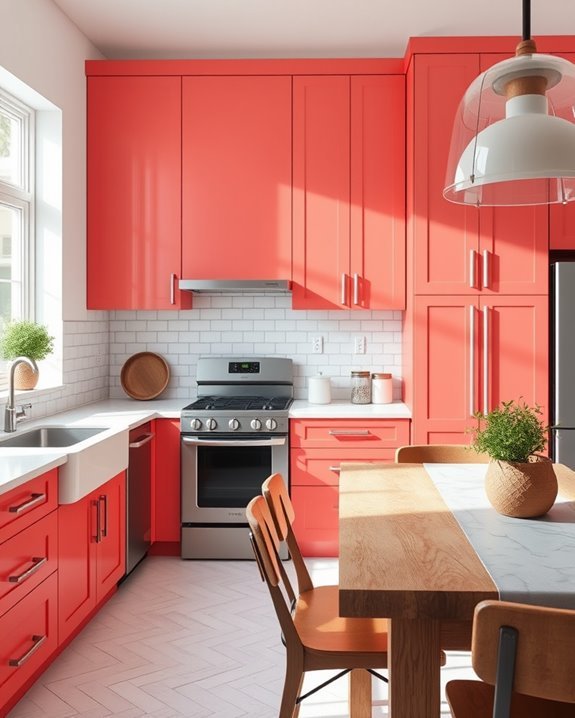 vibrant coastal kitchen cabinets
