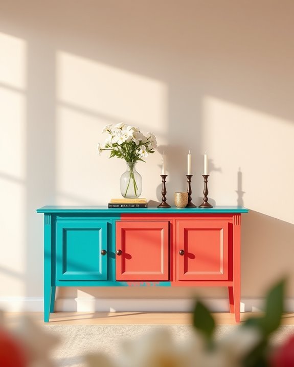 vibrant console table design