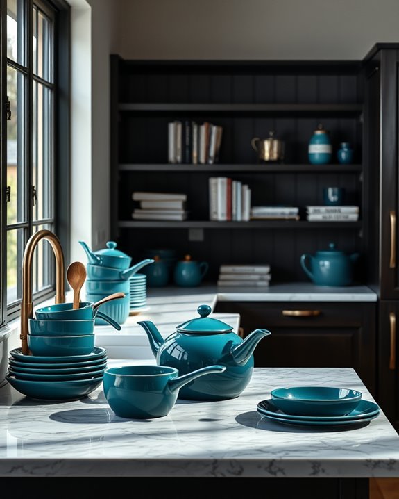 vibrant deep teal kitchenware