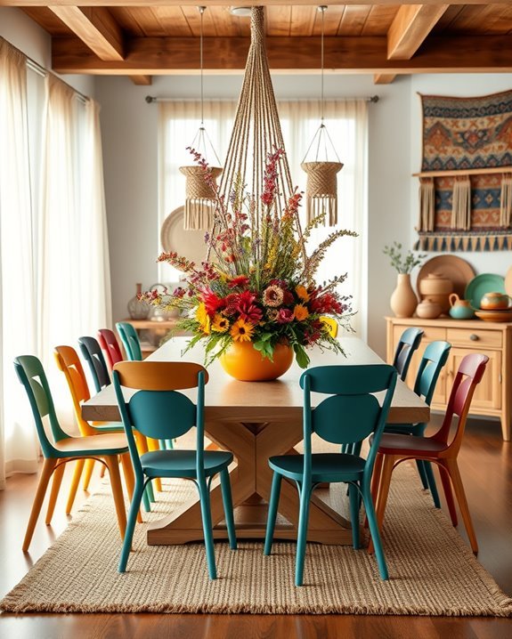 vibrant eclectic dining space