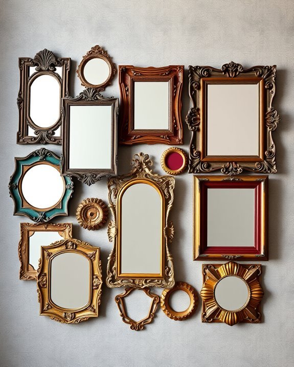 vibrant eclectic mirror display