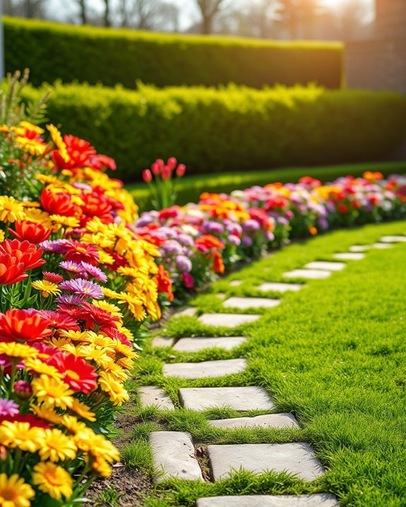 vibrant garden flower borders