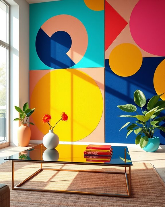 vibrant geometric wall designs