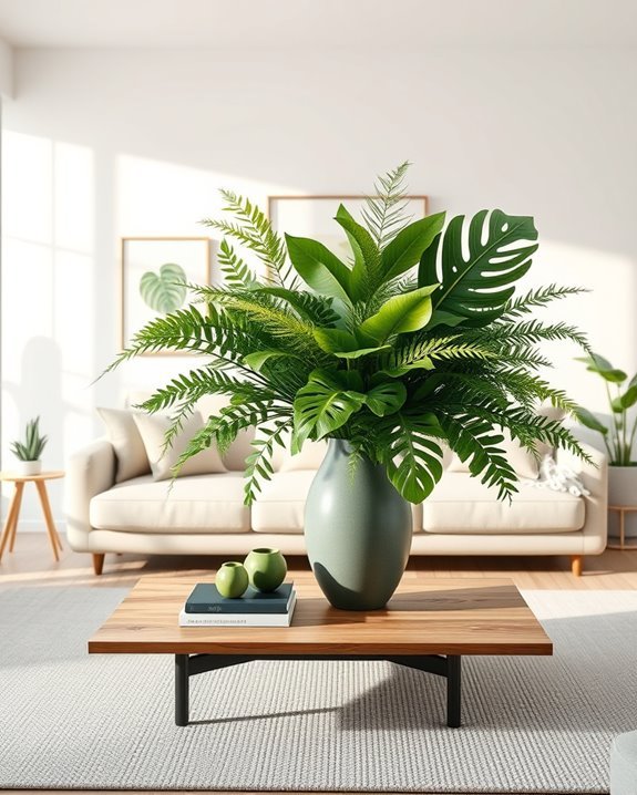 vibrant green floral displays