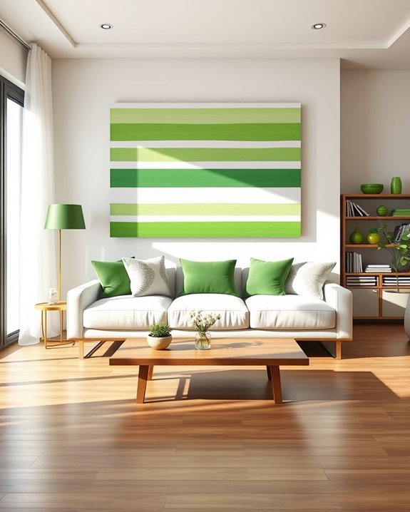 vibrant green striped canvas