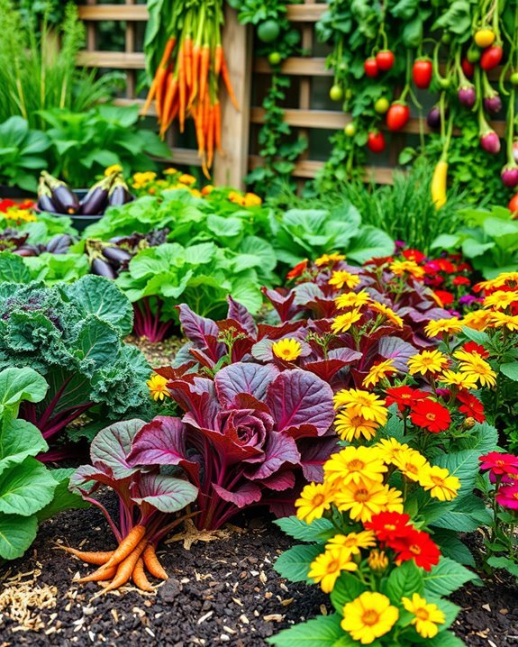 vibrant heirloom vegetable garden