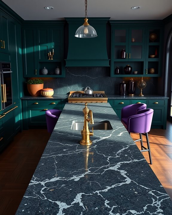 vibrant jewel toned accents