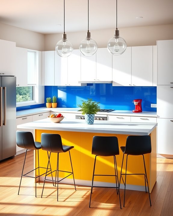 vibrant kitchen color accents