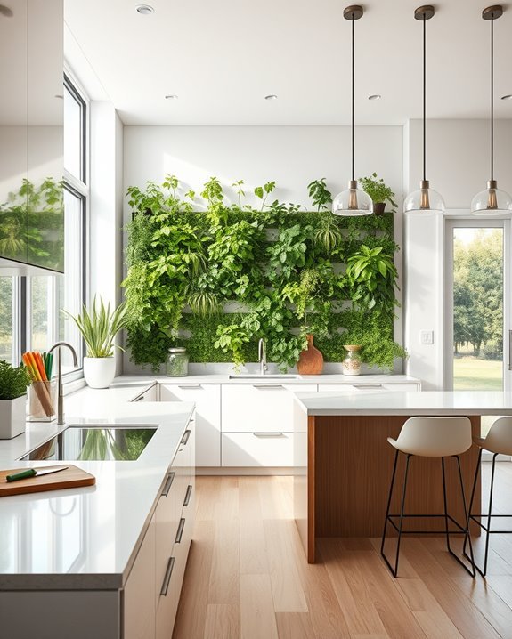 vibrant kitchen vertical garden