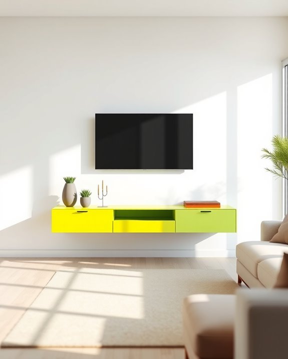 vibrant minimalist tv stands