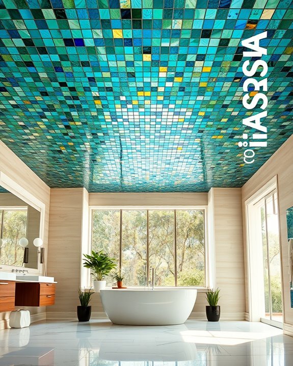 vibrant mosaic tile ceilings
