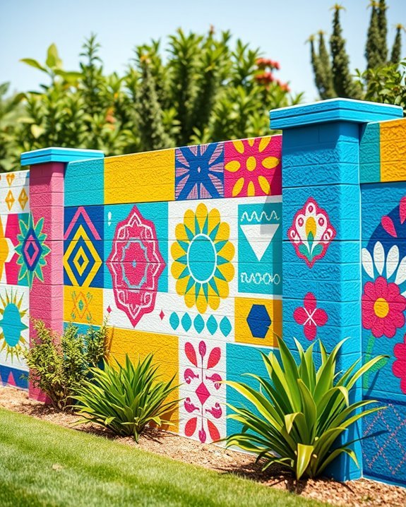 vibrant mural boundary walls