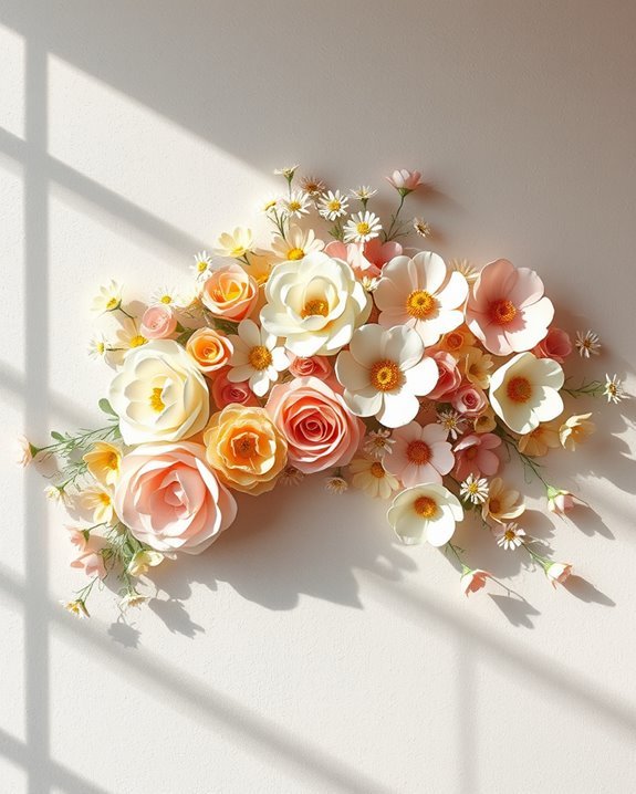 vibrant paper flower decor