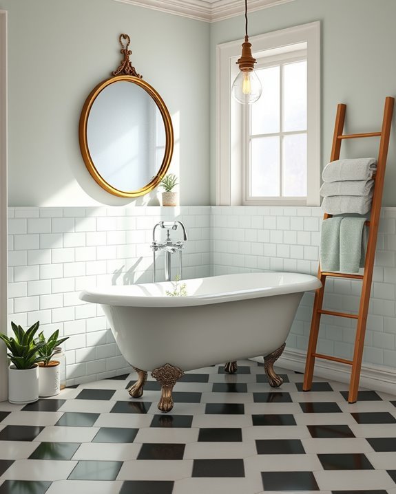 vibrant retro bathroom design