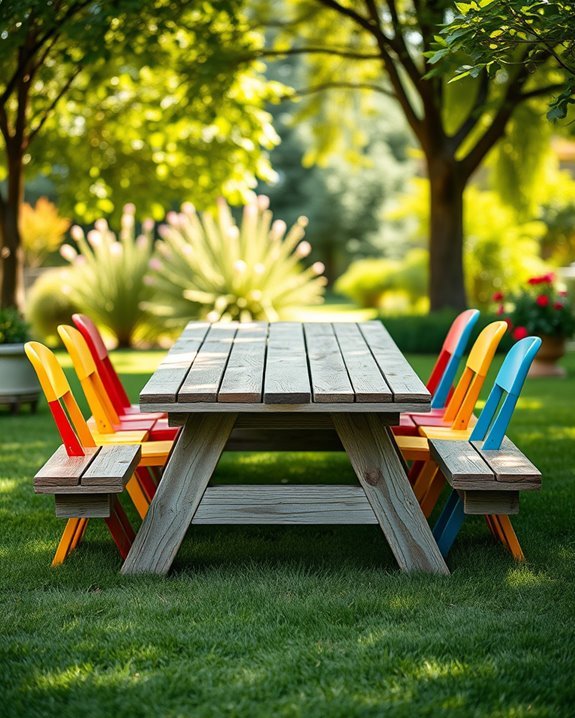 vibrant retro picnic setup