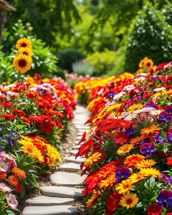 vibrant seasonal flower garden