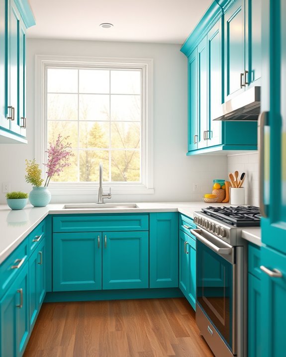 vibrant shaker cabinet transformation