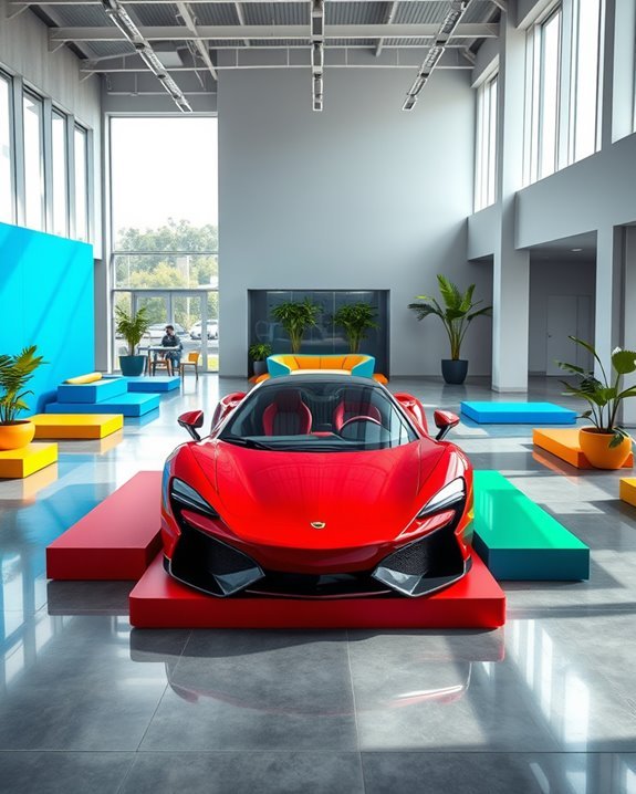 vibrant showroom color palettes