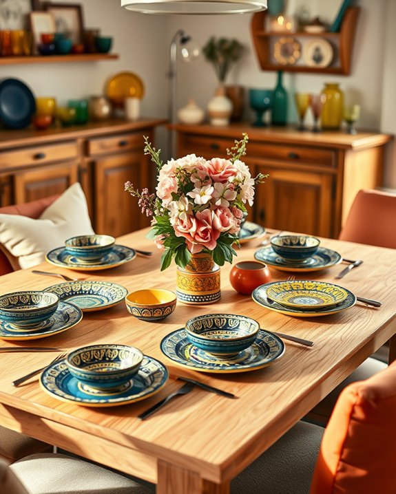vibrant textured tableware combinations