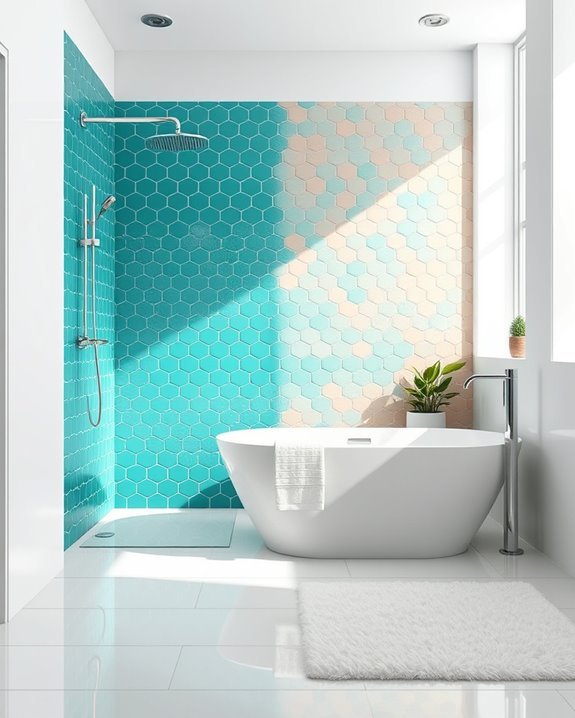 vibrant tiles energize bathrooms
