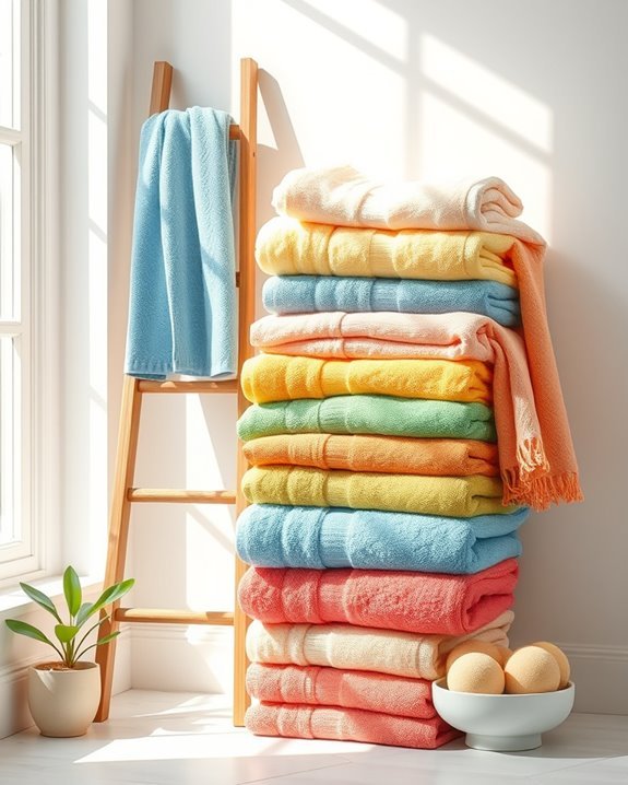 vibrant towel bathroom display