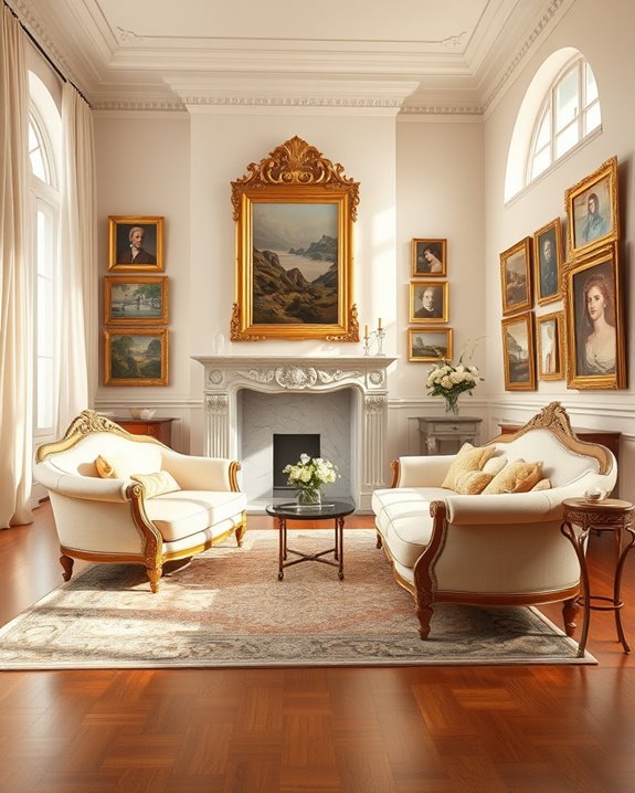 vintage artwork gallery display