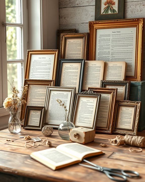 vintage book page crafts
