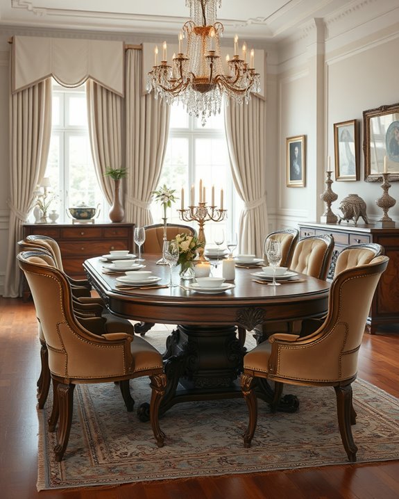 vintage charm enhances dining