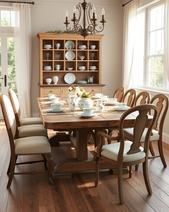 vintage dishware enhances dining