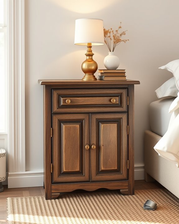 vintage door nightstand diy