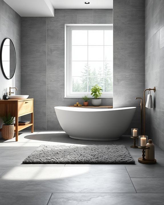 vintage grey bathroom accents