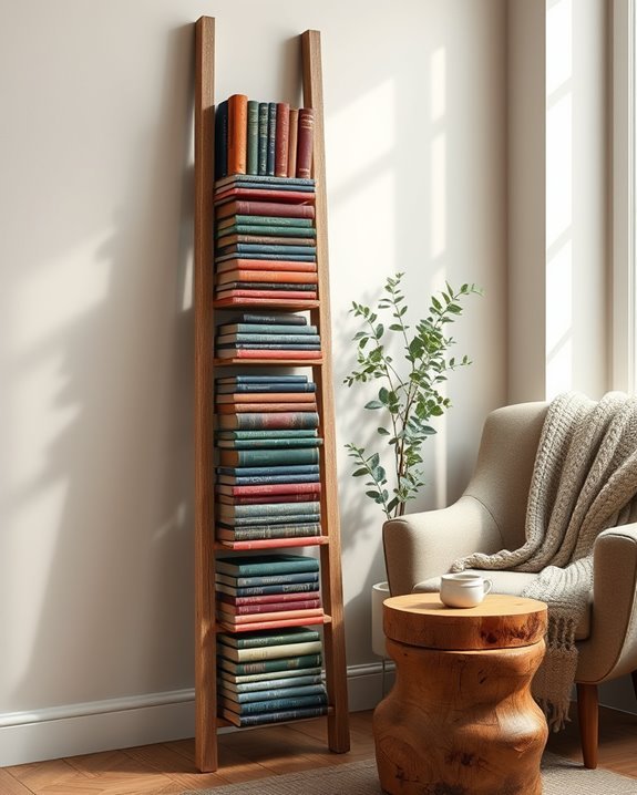 vintage ladder book display
